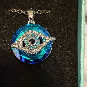 Elegant Blue Evil Eye Pendant Necklace